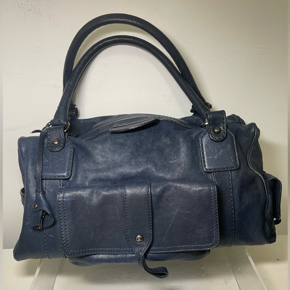 TOD’S bensenville pebbled leather designer handbag made in italy - Picture 5 of 15